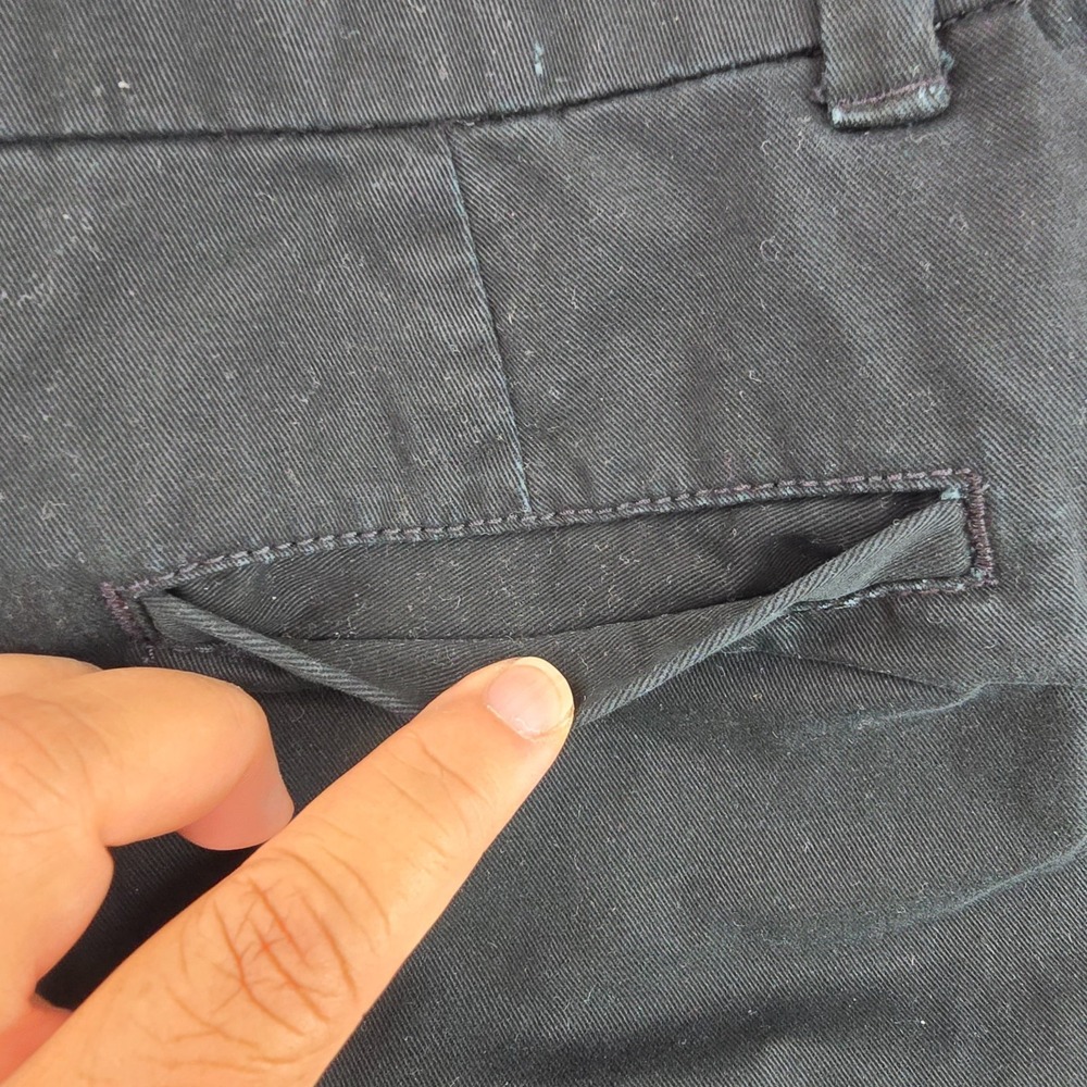 Merona FIT 1 Chino Shorts Womens 4 Black Washed Outdoor Slash Pockets 5" Inseam - Picture 7 of 8